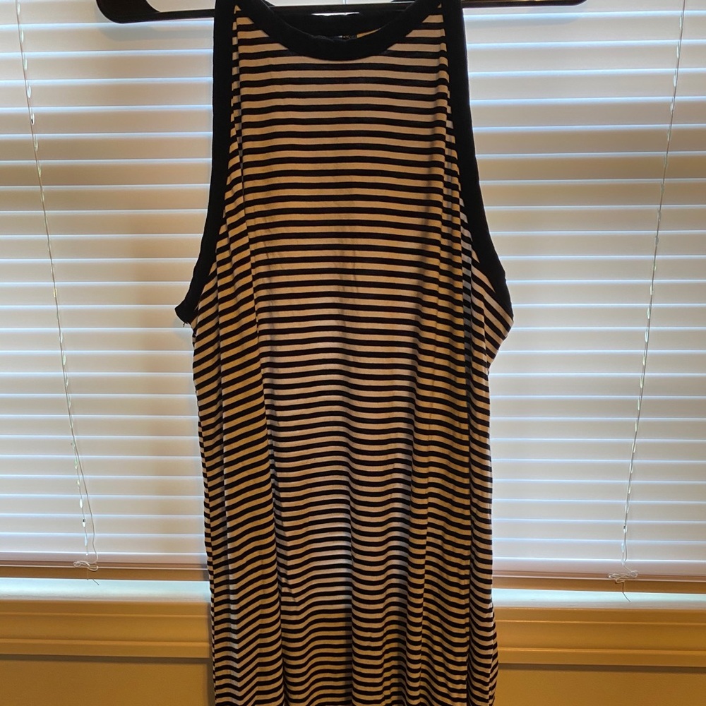 Mid Length Stripe Swing Dress